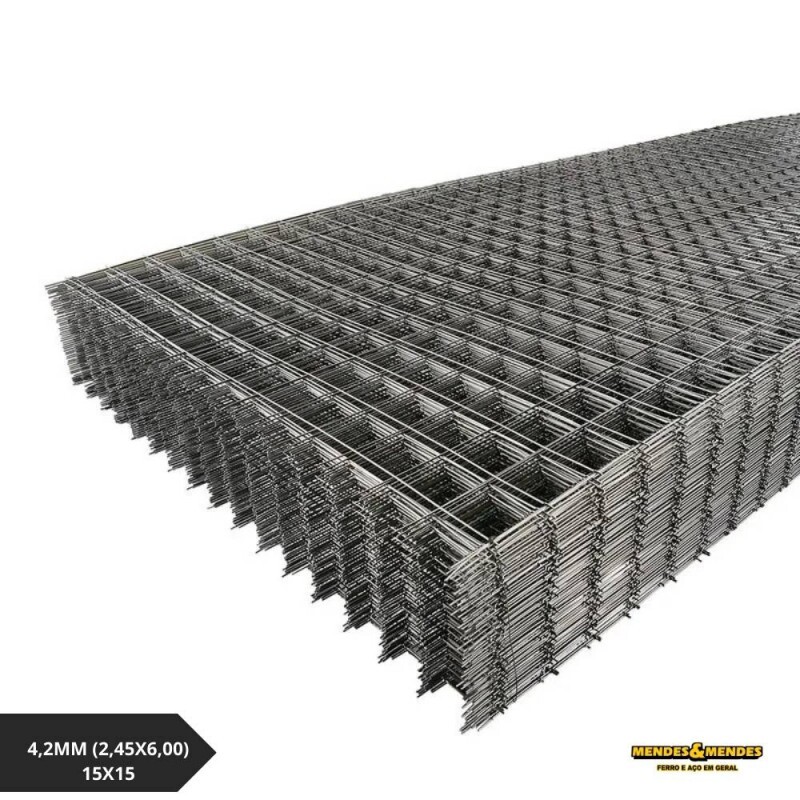 Tela Soldada Nervurada Q92 CA60 4,2MM (2,45X6,00) 15X15
