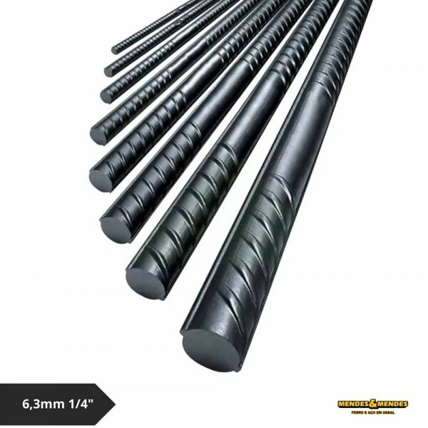 Vergalhão de Aço CA50 6,3mm 1/4"  - 12 Metros