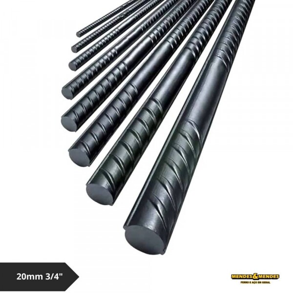 Vergalhão de Aço CA50 20mm 3/4"  - 12 Metros