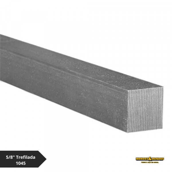 Barra Quadrada de Ferro 5/8" Trefilada 1045- 6 Metros