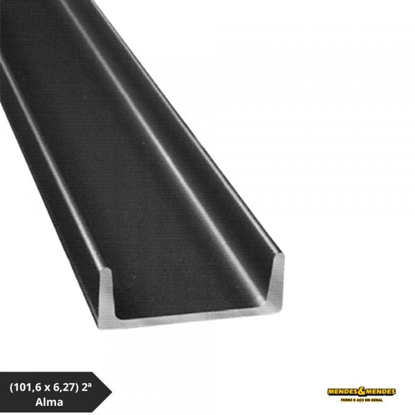 Perfil U Laminado 4 (101,6 x 6,27) 2ª Alma - 6 Metros