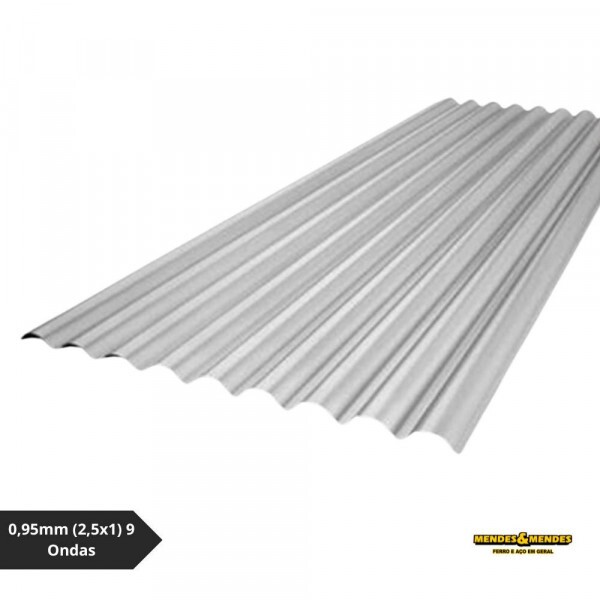 Lambri Ondulado Zincado 0,95mm (2,5x1) 9 Ondas