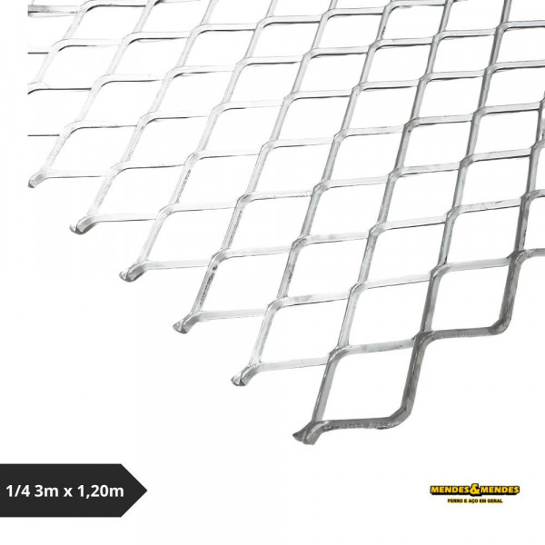Chapa Expandida 1/4 3m x 1,20m Trama 10x10mm