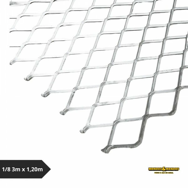 Chapa Expandida 1/8 3m x 1,20m Losango Grande